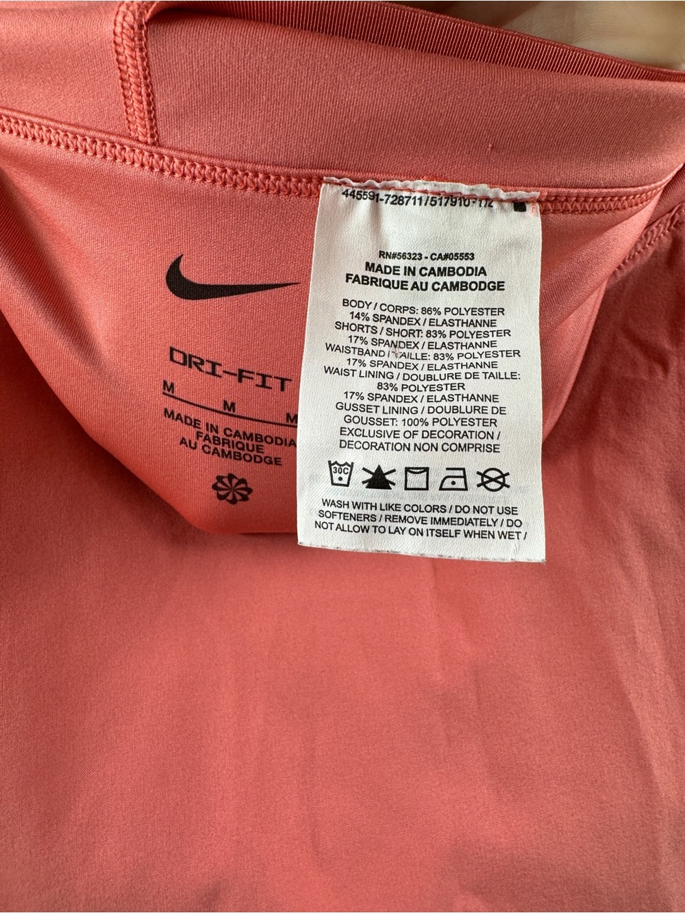 Nike Dri-FIT Coral Pink Tennis Skirt Skort – Women’s Medium - Picture 4 of 7